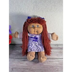 Vintage 1985 Cabbage Patch Kids Doll 16" Red Hair Purple eyes Original Clothes